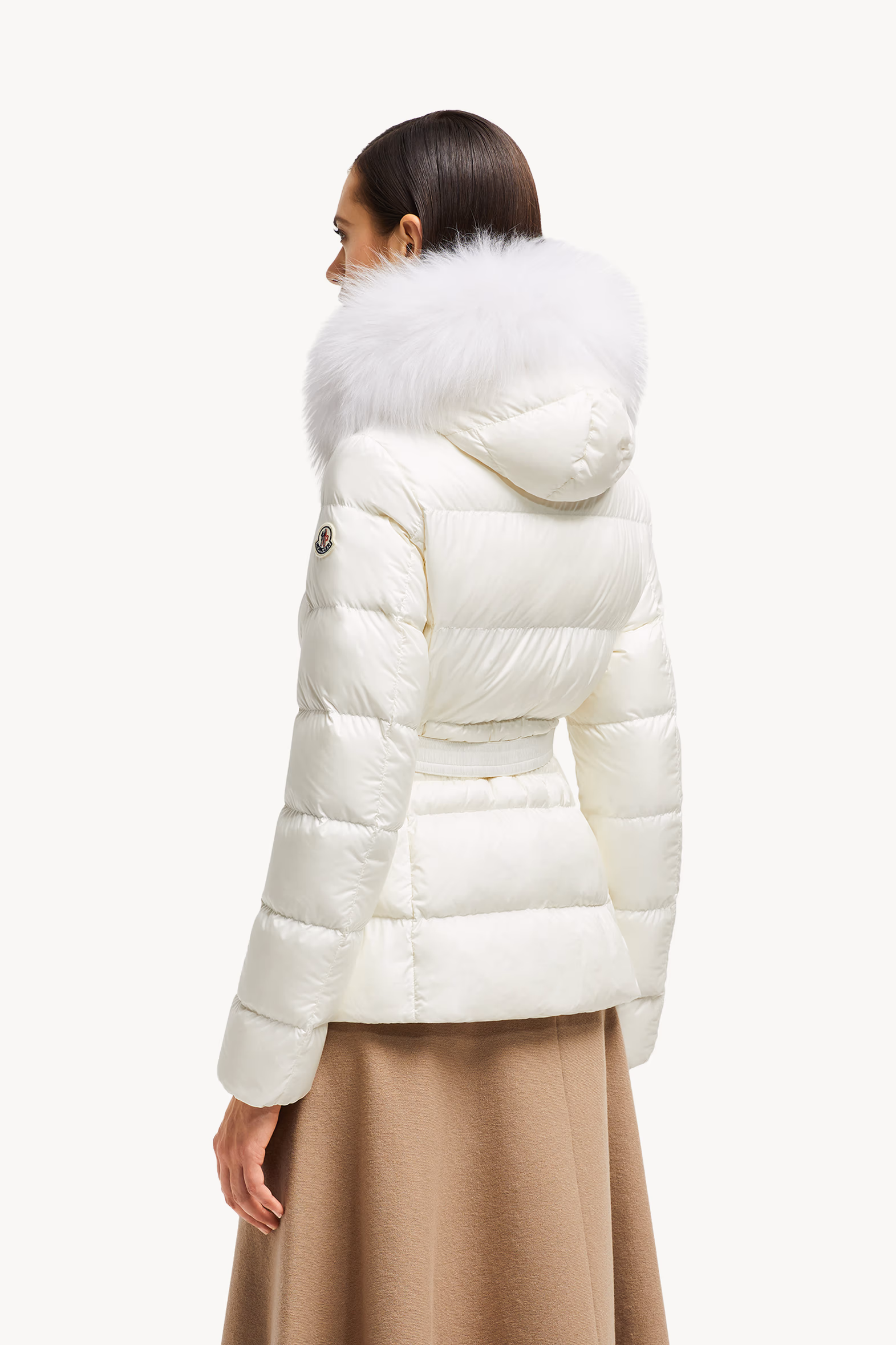 Boed Hooded Shearling-Trimmed Short Down Jacket Women White Moncler 5